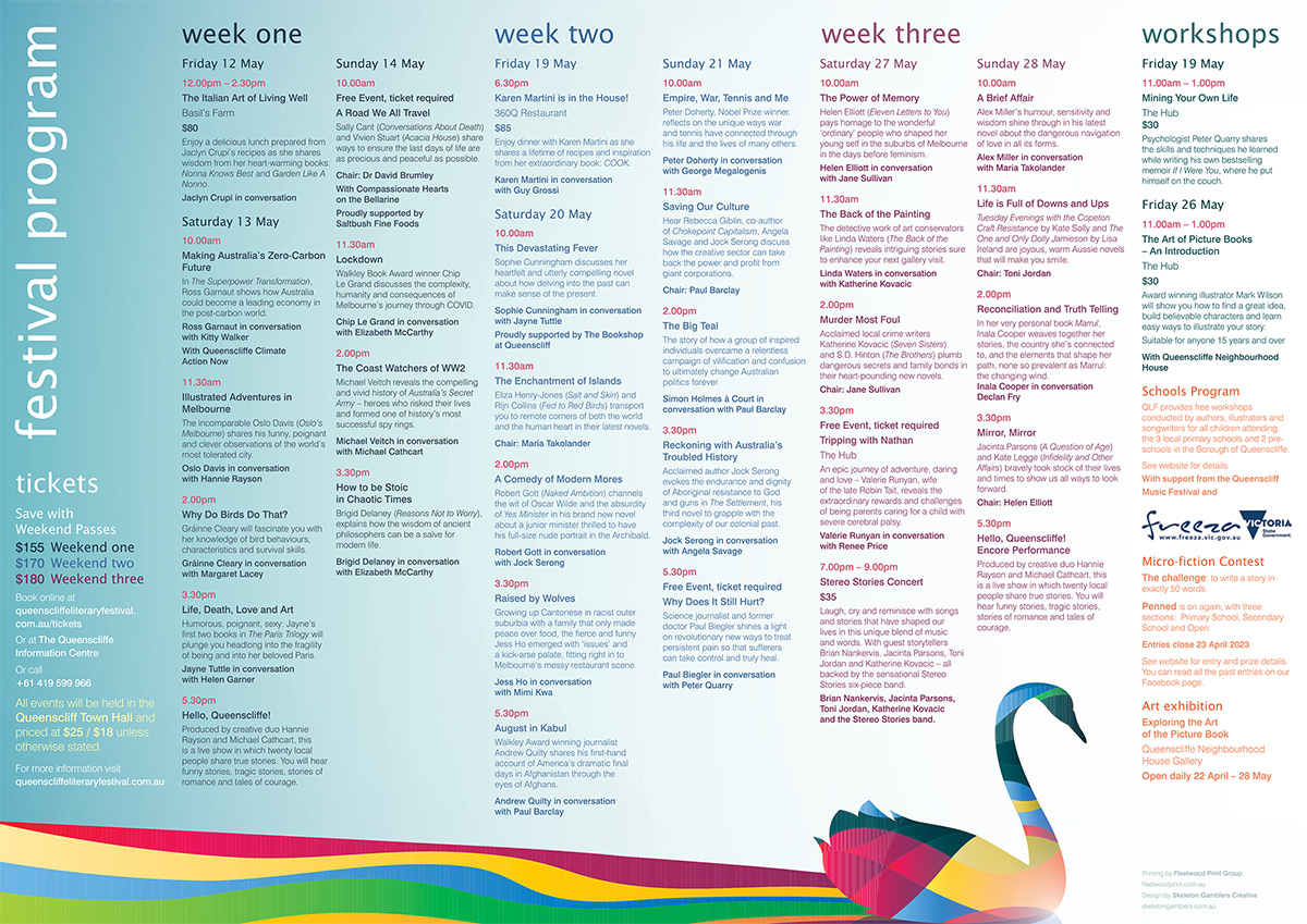 Full program - Queenscliffe Literary Festival